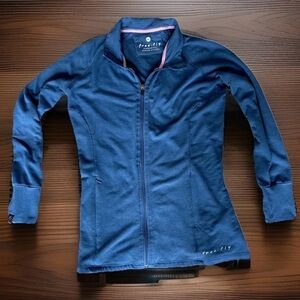 Free Fly Bamboo Jacket Womens Blue Microfleece Full Zip Thumbholes Size M